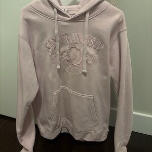 San Francisco Embroidered Pullover Hoodie - Light Pink